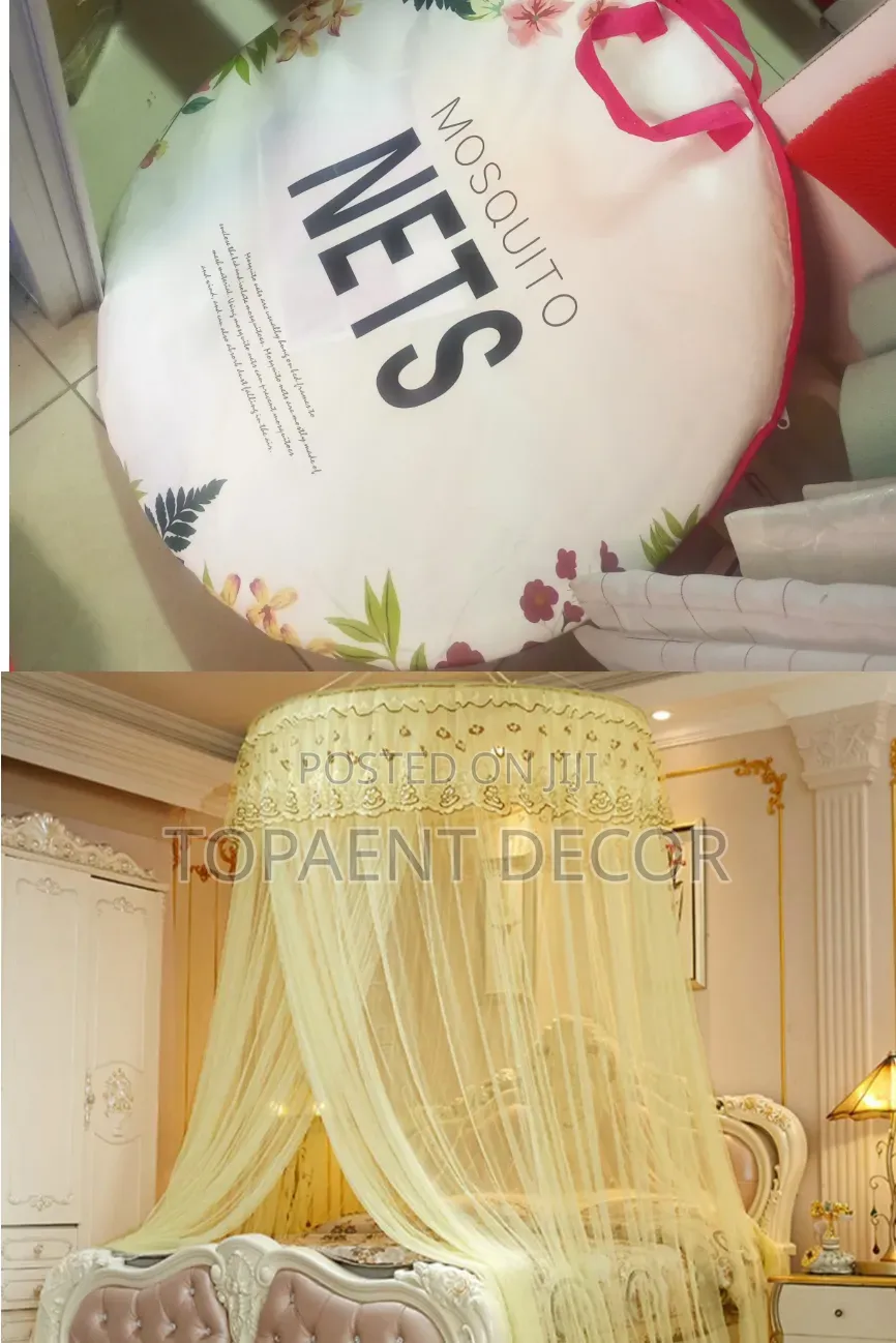 6 by 6 and 6by 7 Cream Big Size Round Mosquito Net