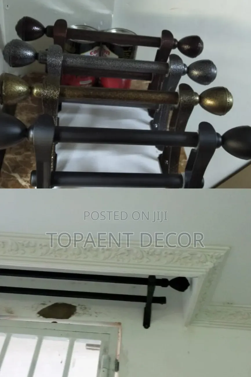 Black,Grey, Antic Gold and Bronze Heavy Duty Window Curtain Rods