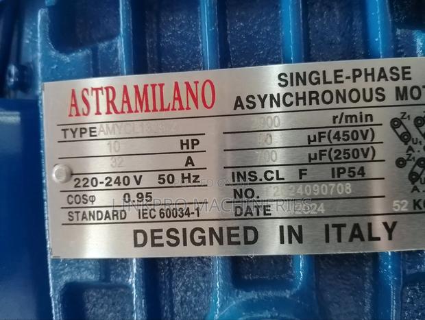 Astramilano 10hp Single Phase High Speed Motor - thumbnail 2