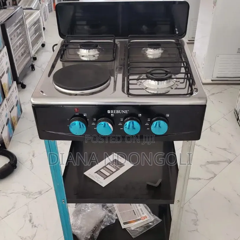 Rebune Standing Gas Stove With Shelves