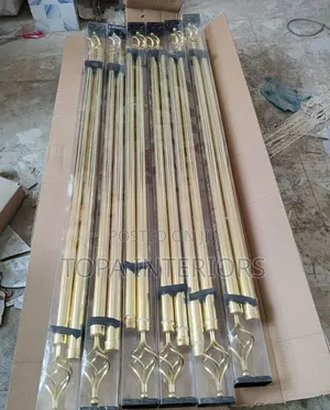 Gold Telescopic Adjustable 2m Double Curtain Rod for Doors and Windows
