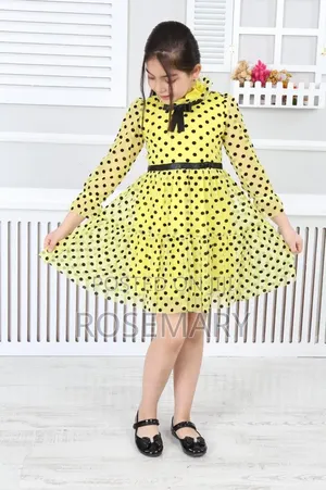 Turkish Elegant Polka Dot Girls Dress