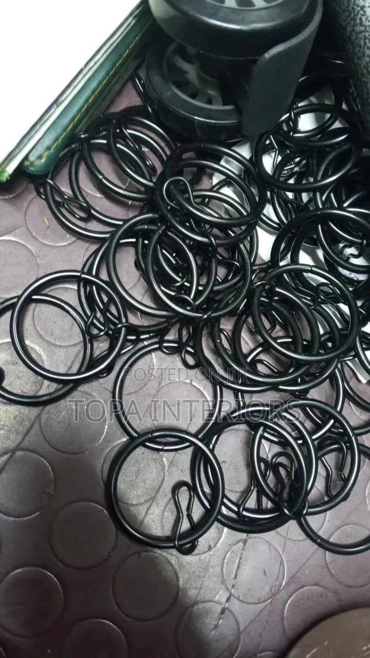 Curtain Rod Accessories Black Drapery Metallic Curtain Rings