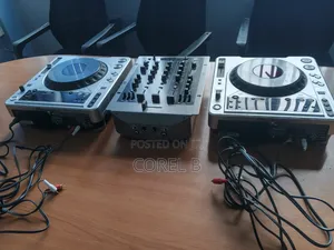 Pioneer CDJ Media Players With a Numark X9 3-Channel Mixer