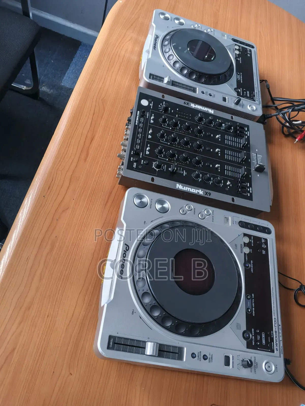 Pioneer CDJ Media Players With a Numark X9 3-Channel Mixer