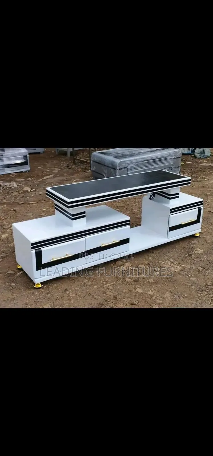 White Tv Stand Black Top 5fit