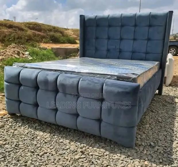 Super Quality King Size Bed 5x6 Harsh Gray +Mattress