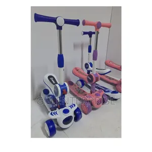Adjustable Kids Scooter With Seat Light Up Wheels Music Foldable