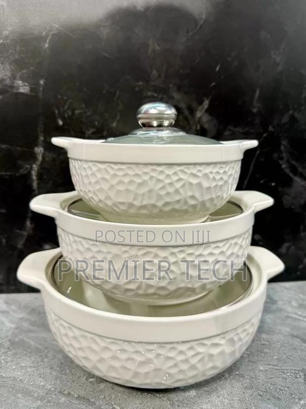 Stylish 3 Course Meal 3in1 Ceramic Serving Dish Casseroles