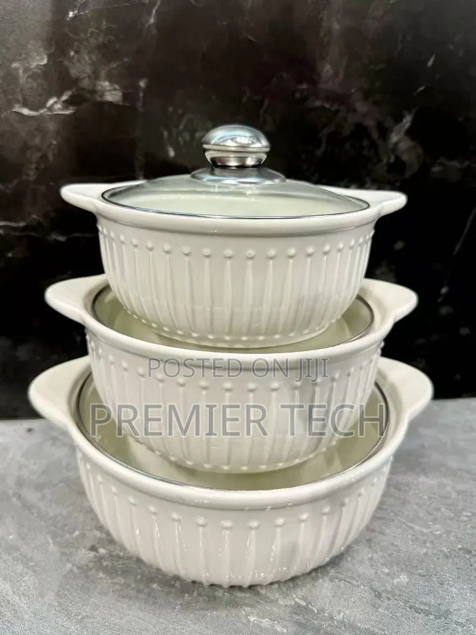 Stylish 3 Course Meal 3in1 Ceramic Serving Dish Casseroles