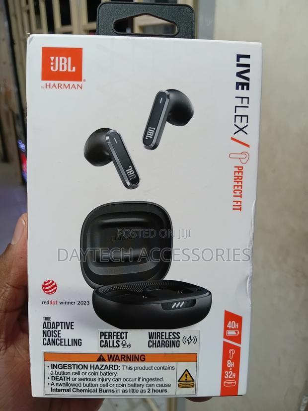 These Are JBL Live Flex True Wireless Noise-Cancelling Earbuds Black. - thumbnail 3