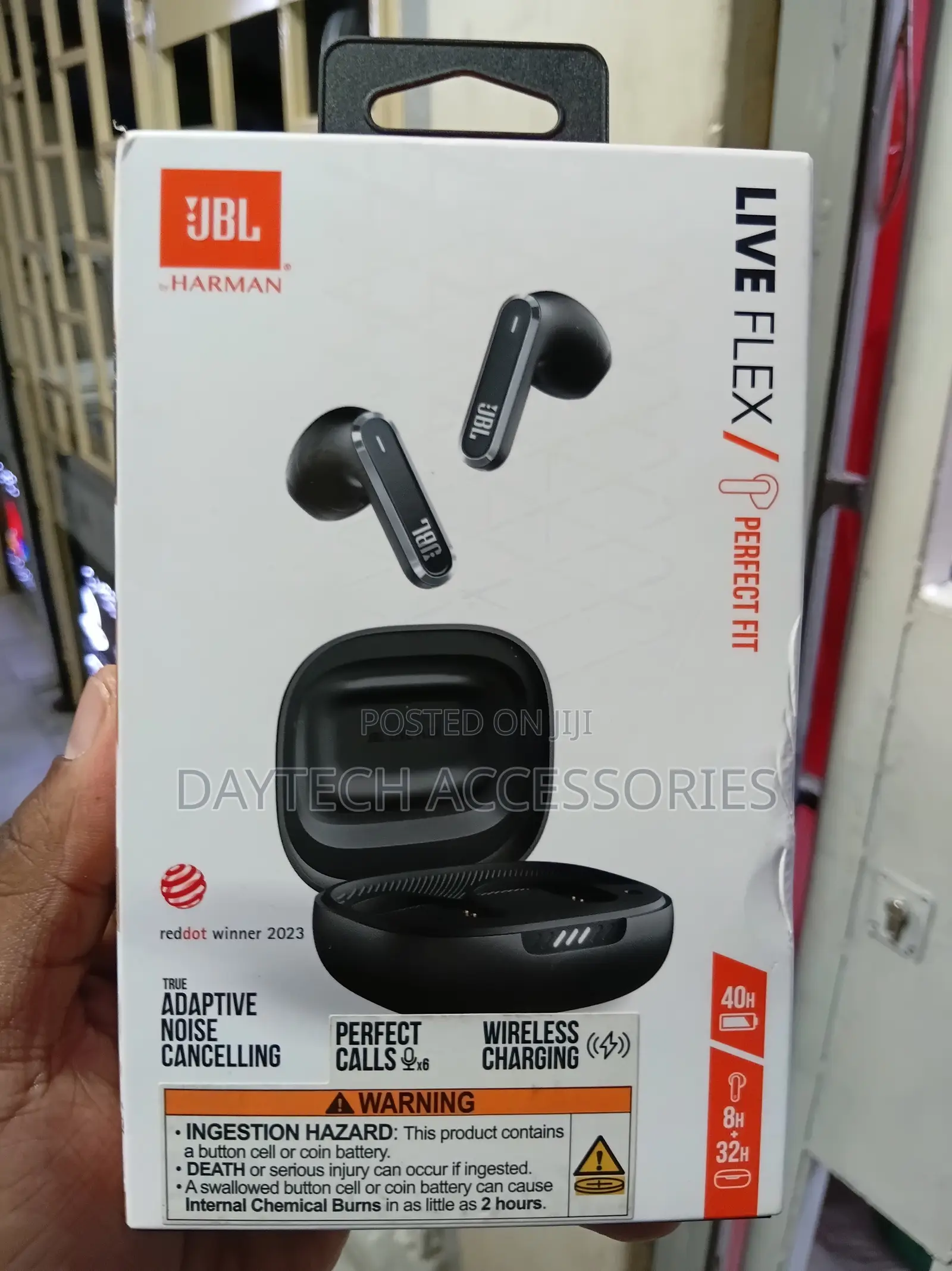 JBL Live Flex True Wireless Noise Cancelling Earbuds - Black