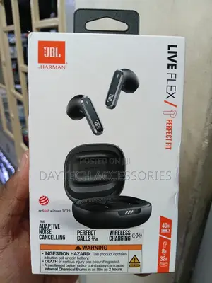 JBL Live Flex True Wireless Noise Cancelling Earbuds - Black