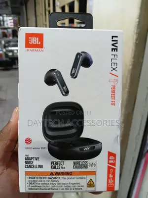 JBL Live Flex in-Ear Bluetooth Earphones With Noise-Cancelling.