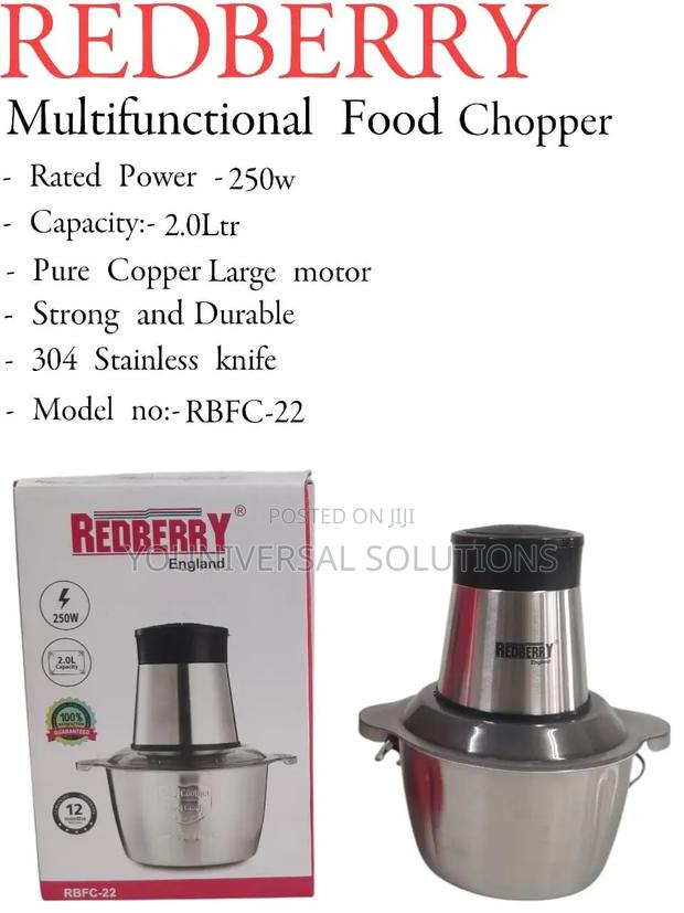 Redberry Food Chopper 2.0 Litres 250w