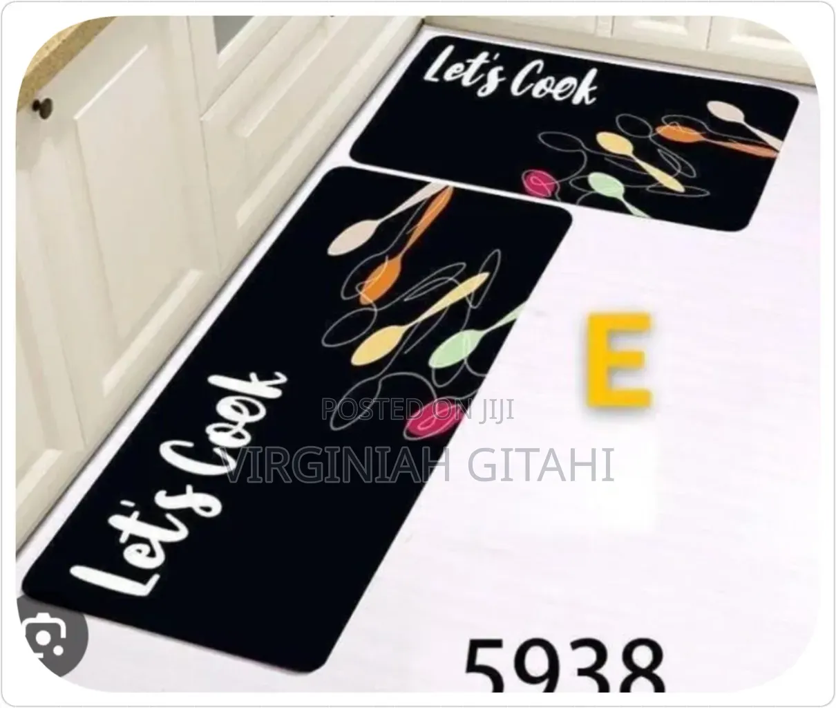 Heavy Grip Rubber Underside Floor 2pcs Set 3d Kitchen Mat Non Slip