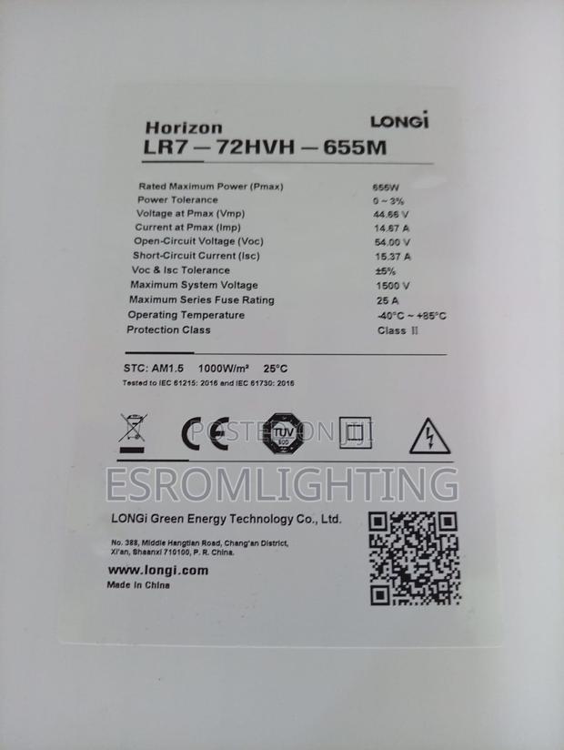 Longi 655w Mono Solar Panel | Hi-Mo 7 | Tüv Certified | 1500v System
