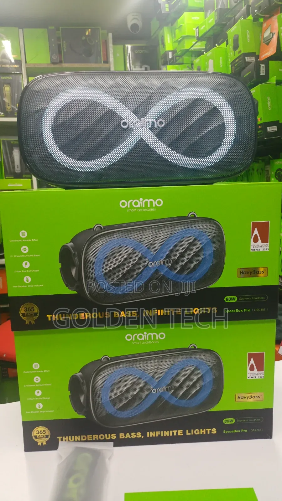 Oraimo Spacebox Pro Party Speaker – 80w Sound, RGB Lights 
