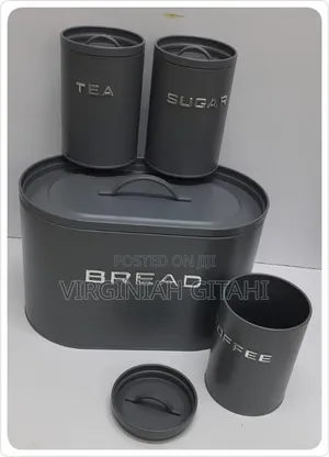 Unique and Elegant Bread Storage Bin With 3pcs Canisters