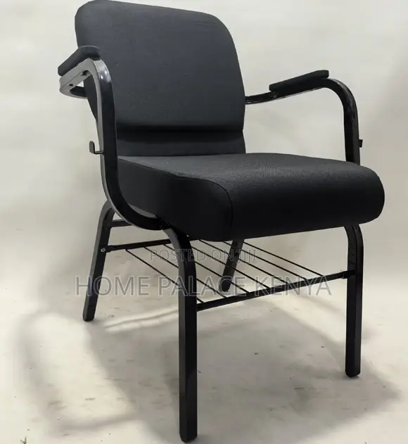 Event Chair: Durable Upholstered Church Chair With Armrest and Storage