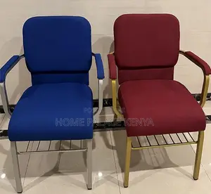 Event Chair: Durable Upholstered Church Chair With Armrest and Storage