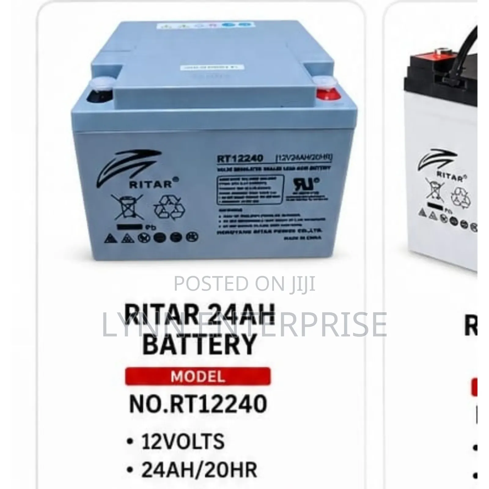Ritah 24ah Battery Dc;12volts, 24ah/20hr