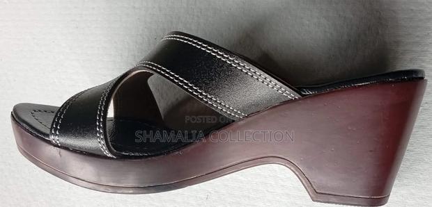 Women's Stylish Wedge Sandals – Black Straps - thumbnail 4