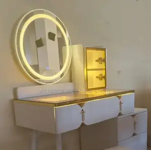 Dressers; White Strong Vanity Set With Mirror