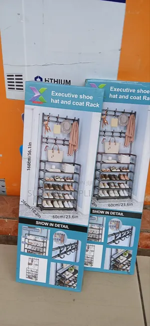 5-Tier Multi-Function Shoe Rack With Clothes and Hat Hanger