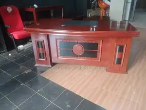 Executive Mahogany L-Shaped Desk.