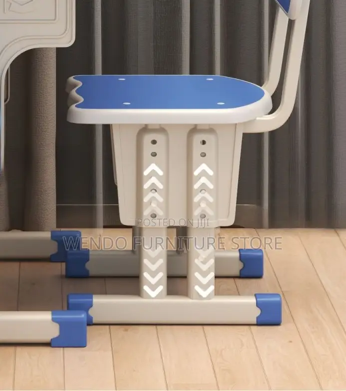 Home Desk; Blue Adjustable Kids Desk Chair Set