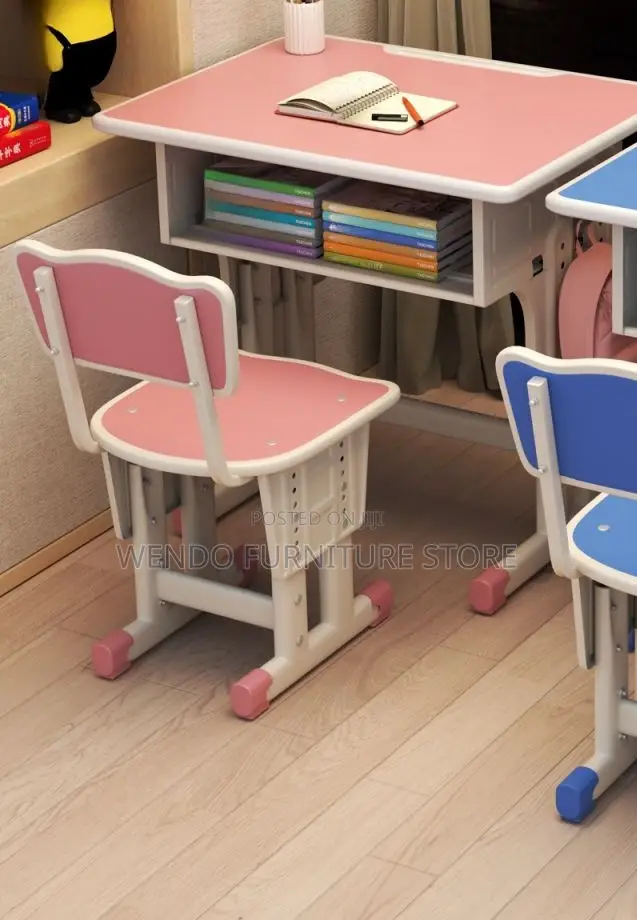 Home Desk; Blue Adjustable Kids Desk Chair Set
