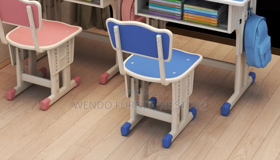 Home Desk; Blue Adjustable Kids Desk Chair Set