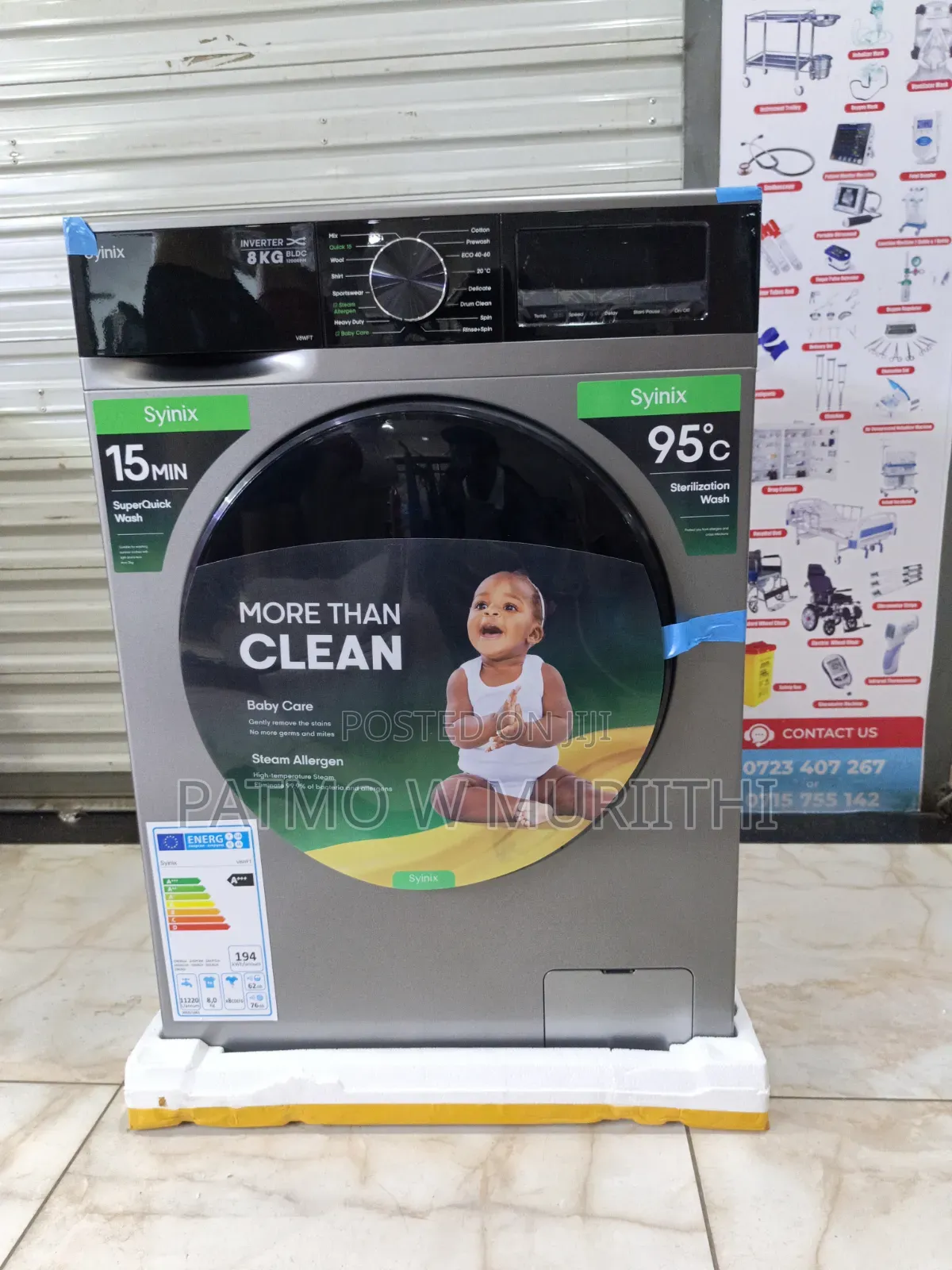 8kgs Syinix Washing Machine Frontload Wash and Spin