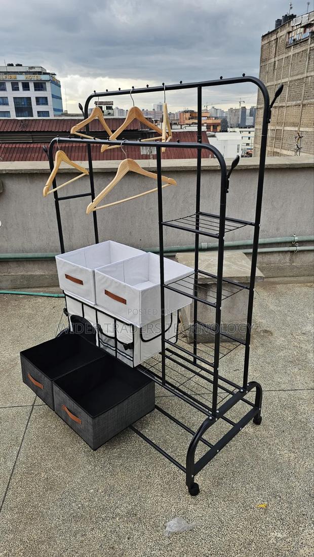 Double Layer Garment Rack Floor Standing 110 X150 X 57cm - main view
