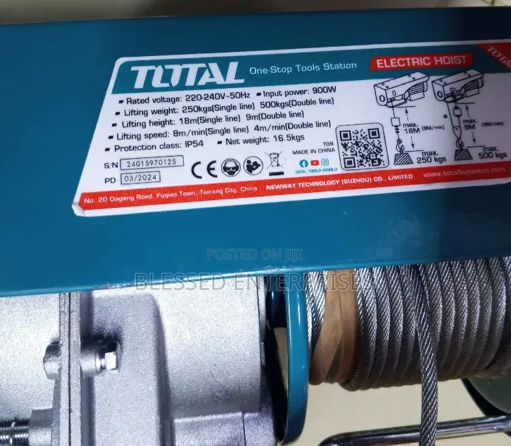 900 Watts Commercial Electric Hoist 500kg