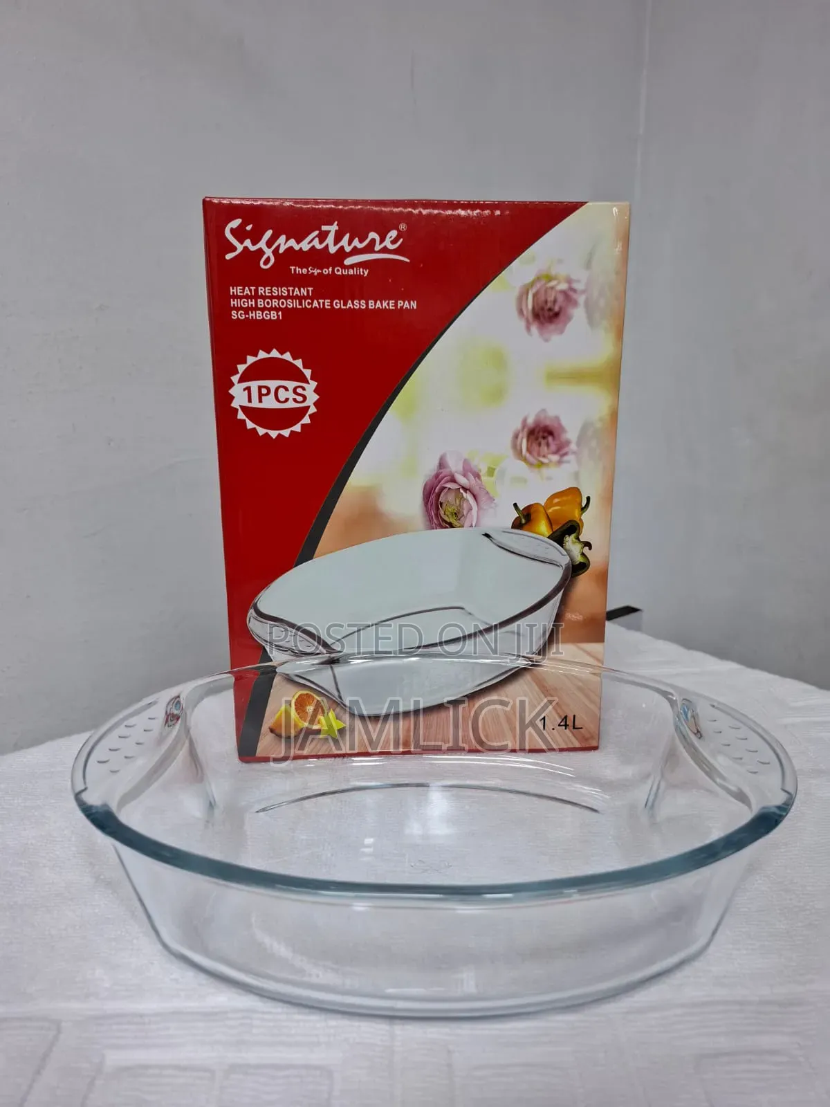 1.4l Heat Resistant Glass Baking Bowl Borosilicate Dish - Pt