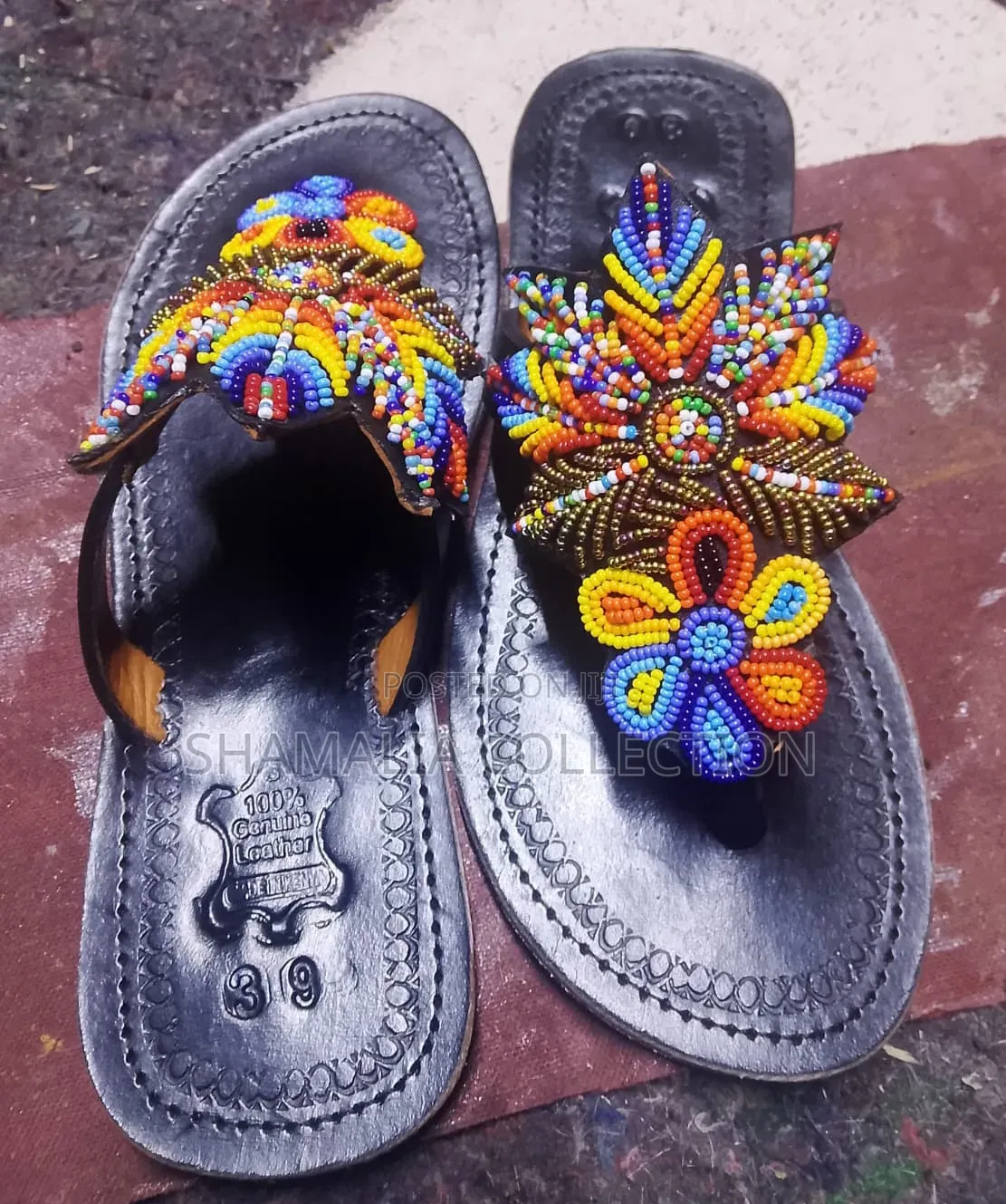 Handmade Beaded Leather Sandals