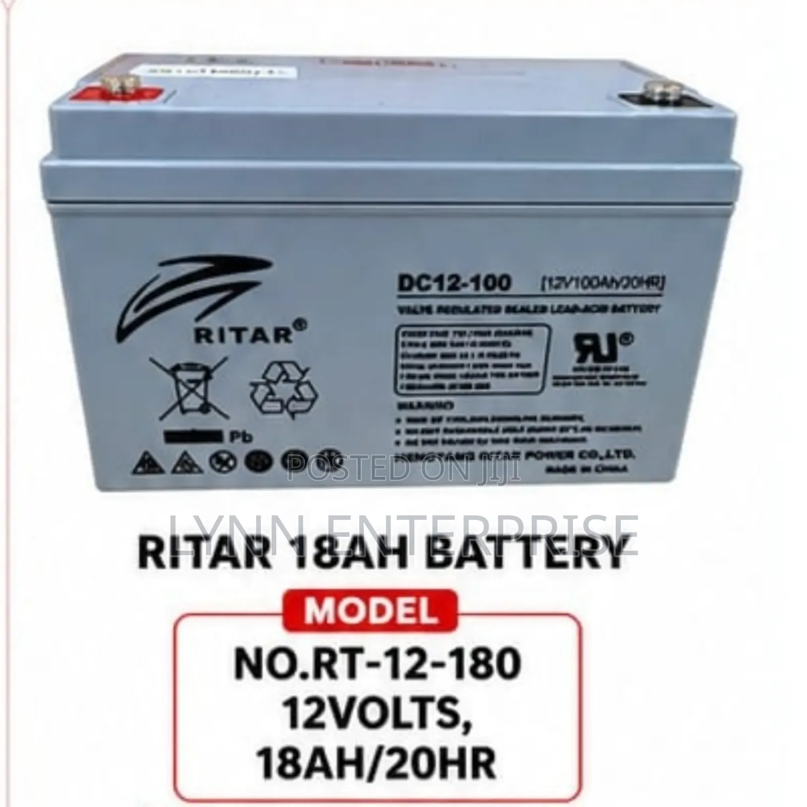 Ritah 18ah Battery Rt;12volts,18ah /20hr