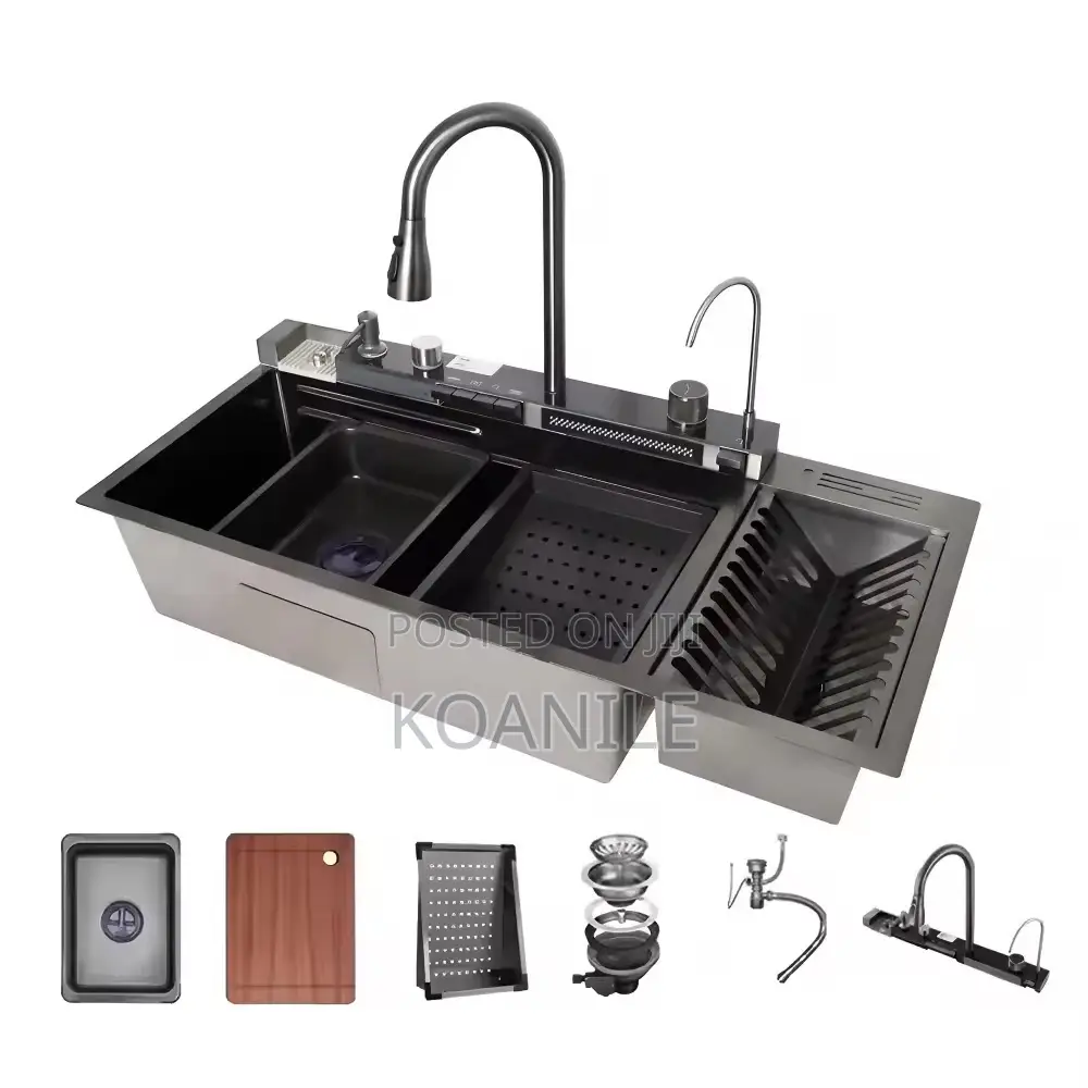 Smart Kitchen Sink With Faucet, Tap, Strainer Dish Rack