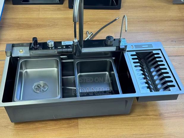 Smart Kitchen Sink With Faucet, Tap, Strainer Dish Rack - thumbnail 2