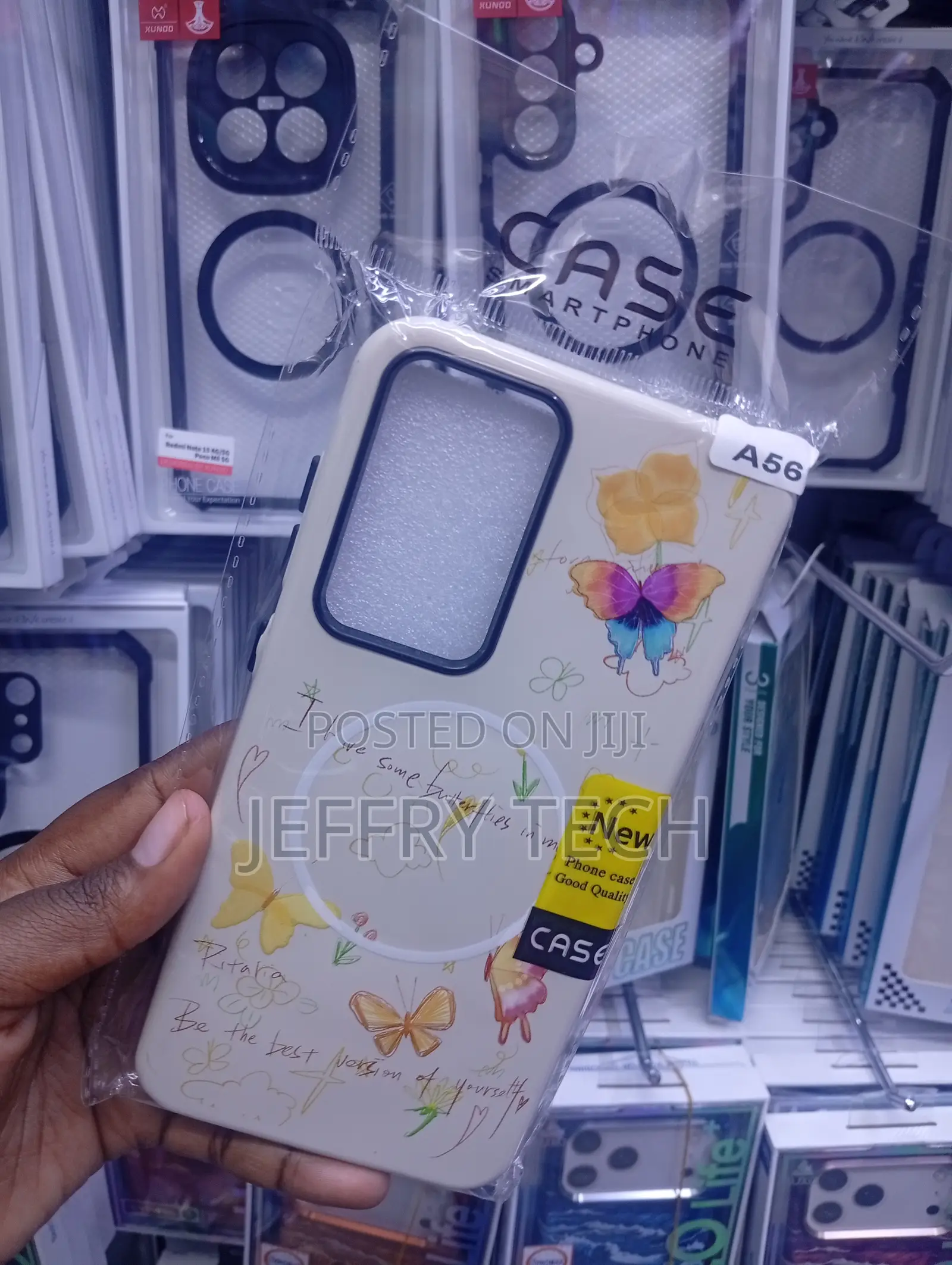 Samsung A56 Floral Butterfly Design and a Magsafe Ring -Multicoloured