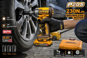 Ingco Cordless Impact Driver and Impact Wrench 230nm 20v 2 Batteries