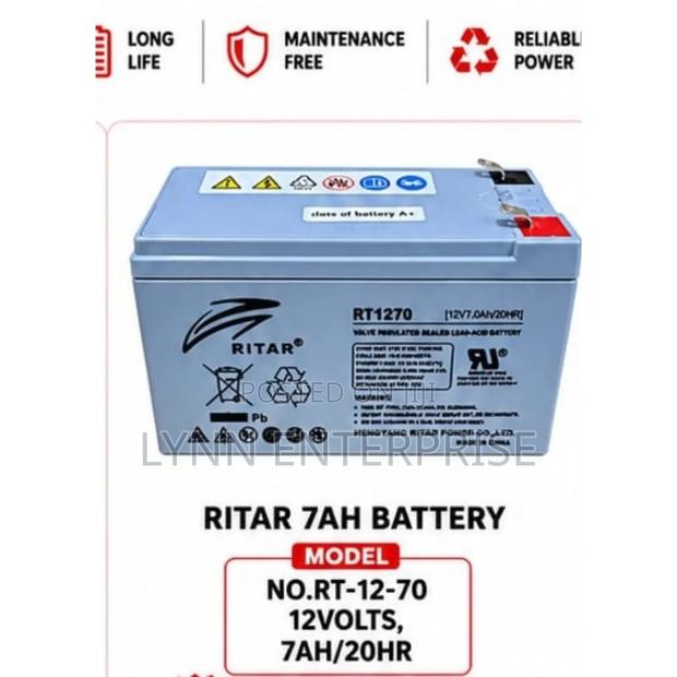 Ritah 7ah Battery Rt;12volts,7ah /20hr
