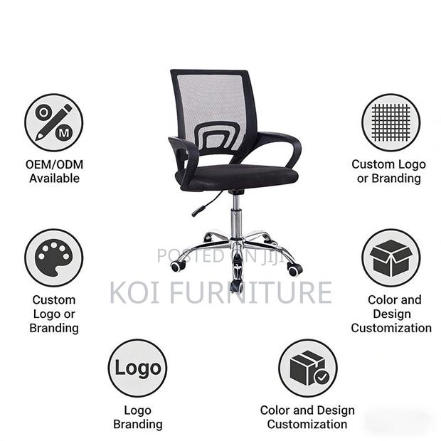 Office Chairs; Clerical Office Mesh Chair With Ergonomic Support - thumbnail 5