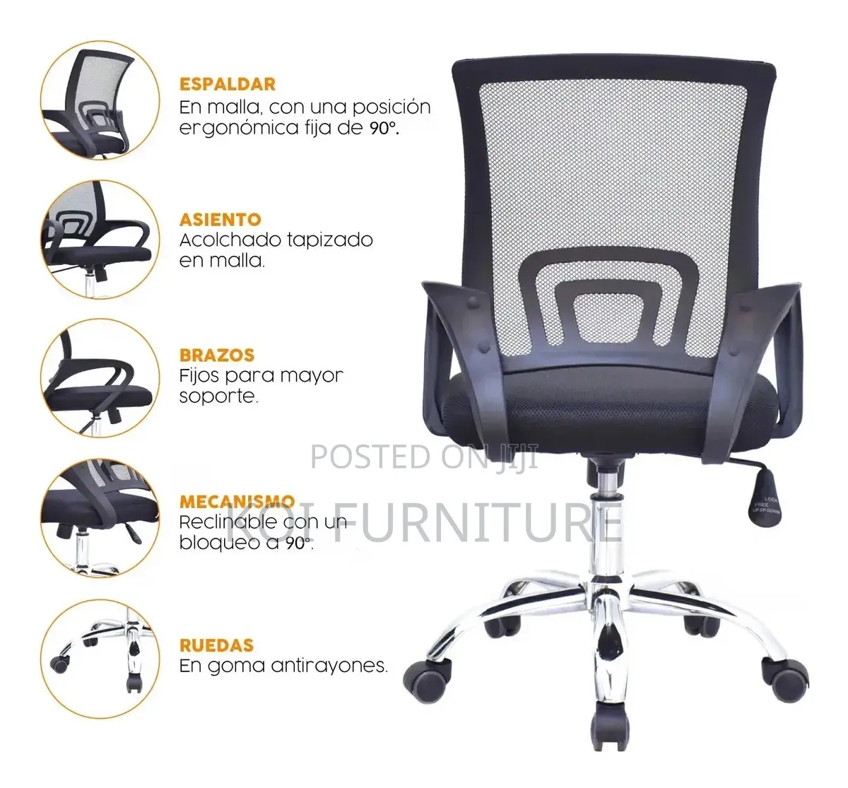 Office Chairs; Clerical Office Mesh Chair With Ergonomic Support