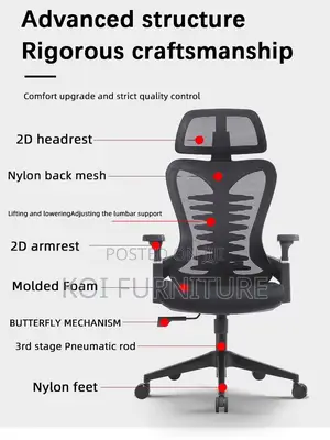 Office Chairs; High Back Ergonomic Fabric Office Chairs