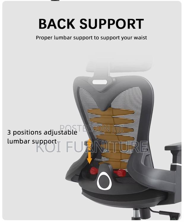 Office Chairs; High Back Ergonomic Fabric Office Chairs - thumbnail 7