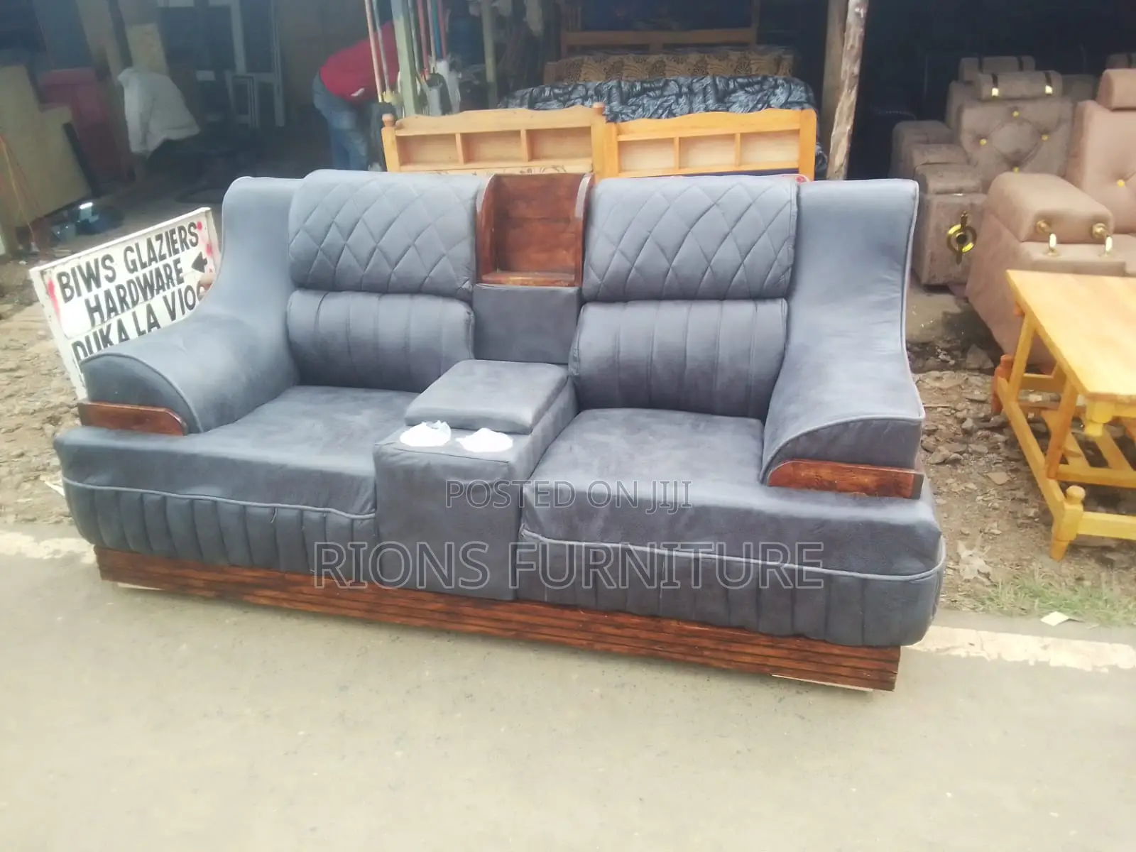 Grey Semi Recliner Sofa Seat