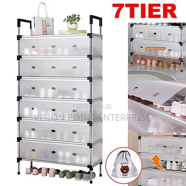 7-Layer Multifunctional Shoe Rack With a Dustproof Cover - main view